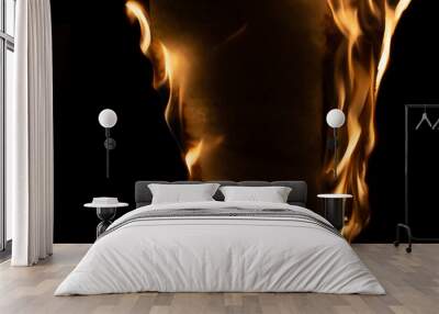 burning paper, glowing edge of paper Wall mural