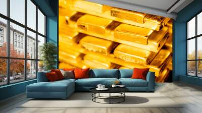 stacked gold bars, gold reserves, stocks Wall mural