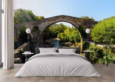 Old Roman stone bridge in Asturias Wall mural