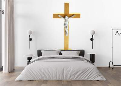 very simple wooden holy crucifix jesus christ Wall mural