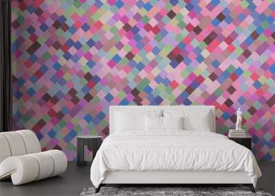 Colorful geometric pattern with different shapes. Oil painting on canvas style. Modern creative texture, minimal flat style.  Wall mural