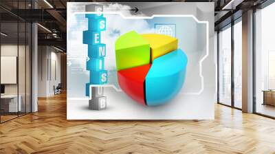 Pie chart, financial concept Wall mural