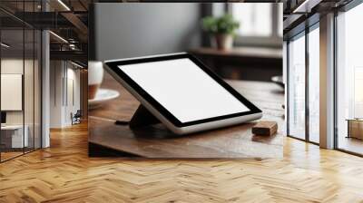 Blank white screen digital tablet mockup Wall mural