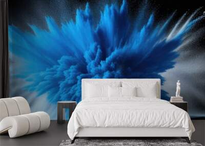 Blue powder explosion Wall mural