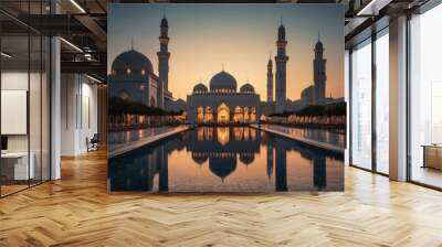 Exterior mosque background for Ramadan Mubarak Wall mural