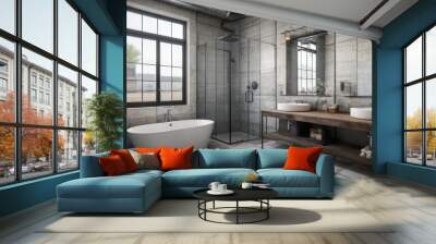 Industrial Bathroom Style Wall mural