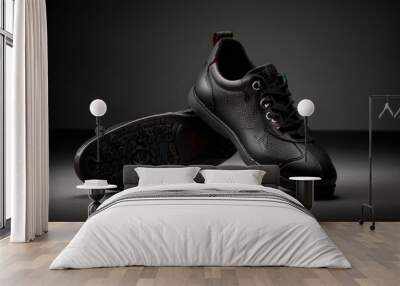 Men black oxfords shoes Wall mural