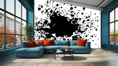 Black splashes hand made tracing from sketch Vector Illustration Wall mural