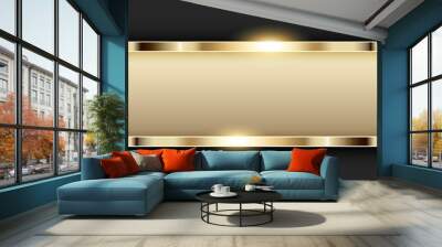 Metallic gold banner with text space Vector illustration Wall mural