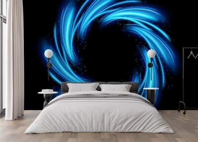 Round blue light twisted, Suitable for product advertising, product design, and other. EPS 10 Vector Wall mural