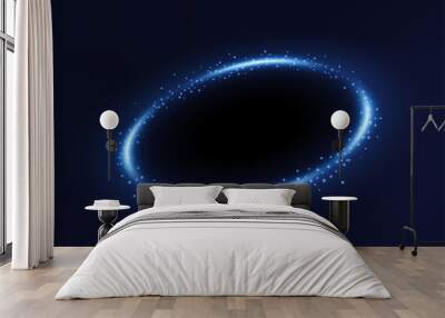 Round blue shiny with sparks. Suitable for product advertising, product design, and other. Vector illustration Wall mural