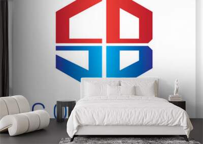 letter SB initial hexagon logo icon premium elegant template vector eps 10 Wall mural