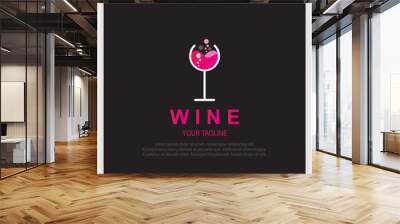 Wineglass Goblet Wine Drink Glass silhouette logo design creative premium elegant template vector eps 10 Wall mural