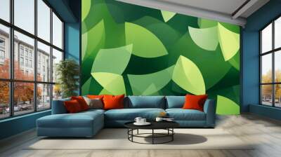 Green abstract geometry shape symbol background. Eco nature wallpaper mosaic. Wall mural