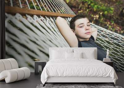 young boy on hammock Wall mural