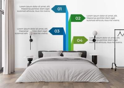 Pencil creative infographics concept with four step options Wall mural