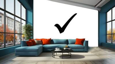 black check mark symbol Wall mural