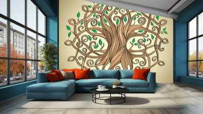 vector illustration of celtic tree of life Wall mural