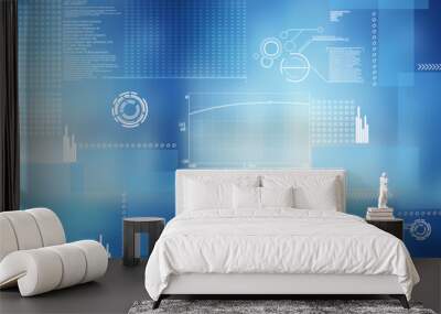 2d illustration futuristic business background graph concept
 Wall mural