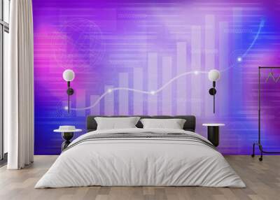 2d illustration futuristic business background pattern graph concept
 Wall mural