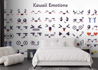 Kawaii face expressing emotion and mood Wall mural