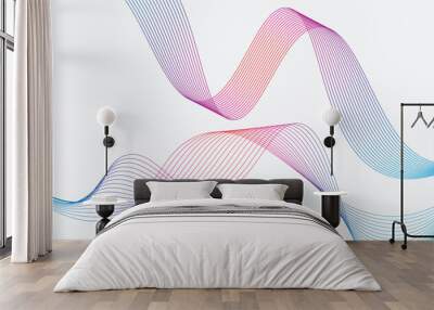 Abstract wave lines background Wall mural