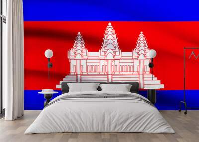 Cambodia flag illustration or picture. Patriotism concept Wall mural