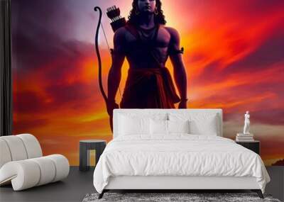 lord shri ram jee with sunset view Wall mural