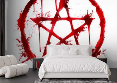 Blood Pentagram Isolated on Transparent Background
 Wall mural