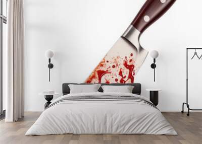 Bloody Knife Isolated on Transparent Background
 Wall mural