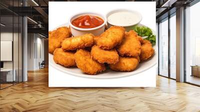 Chicken Nuggets With Dipping Sauce Isolated on Transparent Background
 Wall mural