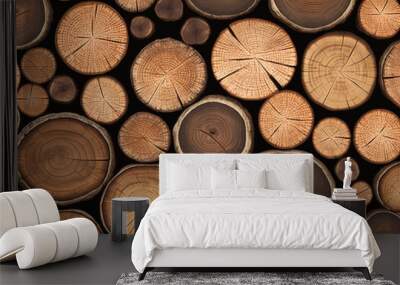 Cutted wood log texture - AI Generated Wall mural