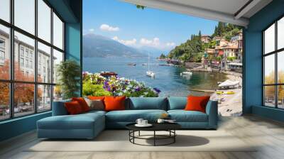 Bellano - The panorama town and the como lake. Wall mural