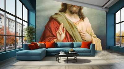 Copy of typical catholic image of Jesus Christ Wall mural