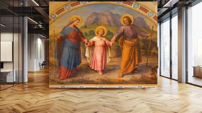 vienna - fresco of holy family in carmelites church Wall mural