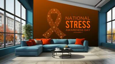 Vector illustration on the theme of National Stress Awareness Day, First wednesday in november. Holiday concept for banner, greeting card, poster and background design. Wall mural