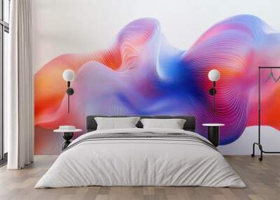 Abstract Colorful Wavy Lines and Shapes Wall mural