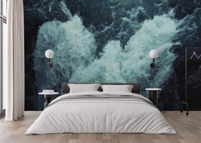 Whitewater Rapids in Dark Water Wall mural