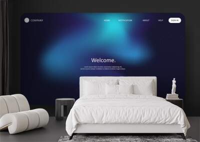 Abstract wave futuristic design of landing page. retro gradient mesh website design Wall mural