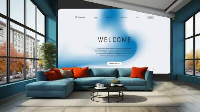 Abstract wave futuristic design of landing page. retro gradient mesh website design Wall mural