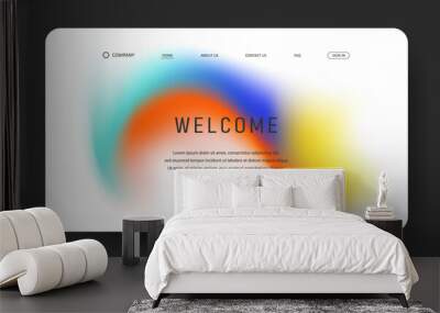 fluid gradient landing page with futuristic retro background design Wall mural