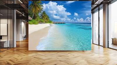 Tropical Beach Ocean in the Maldives Islands  Wall mural