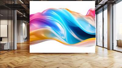 Colorful Wavy Liquid Background. 3D and Realistic Abstract Background. Generative AI Wall mural