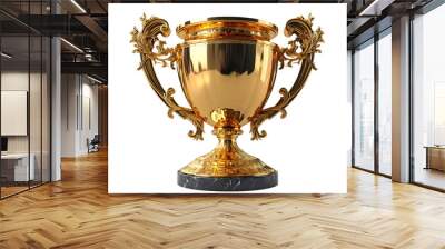 Luxurious Gold Champion Trophy Cup Isolated on a Transparent Background Wall mural