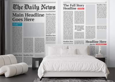 Graphical Layout Newspaper Template Wall mural