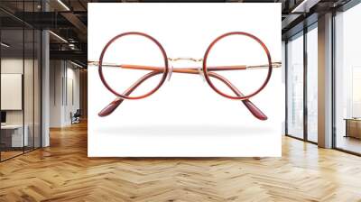 retro style circle glasses isolated on white background, with clipping path Wall mural