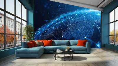 Global network connection. Internet and technology concept, ai generative Wall mural