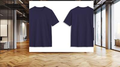 Mockup of a blank navy blue t shirt with white background. Perfect for showcasing your design or brand logo. Wall mural