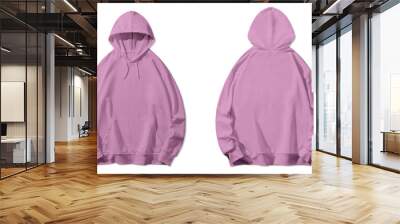 Pink Hoodie Mockup,  Two Views, Front and Back Wall mural