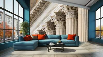 Architectural detail of marble Corinthian order columns	 Wall mural